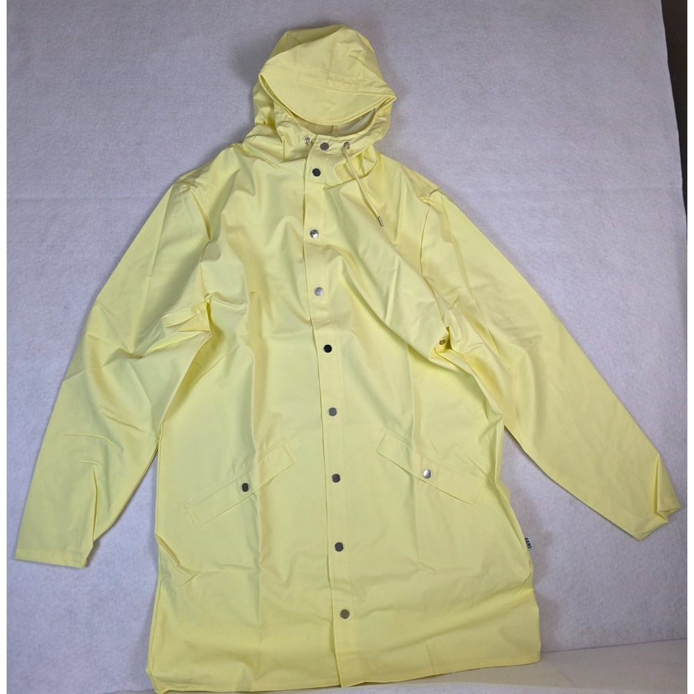 RAINS Long Jacket 12020 Size Medium –‎ Yellow – NWT Waterproof Unisex  Raincoat